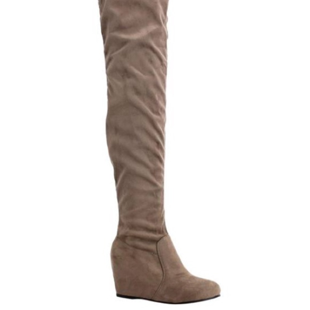 Francesca’s Wedge Over-the-Knee Boot - Taupe